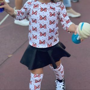 Disney Minnie bow top and matching knee high socks